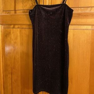 Black Sparkly Pin Stripe Bodycon Dress